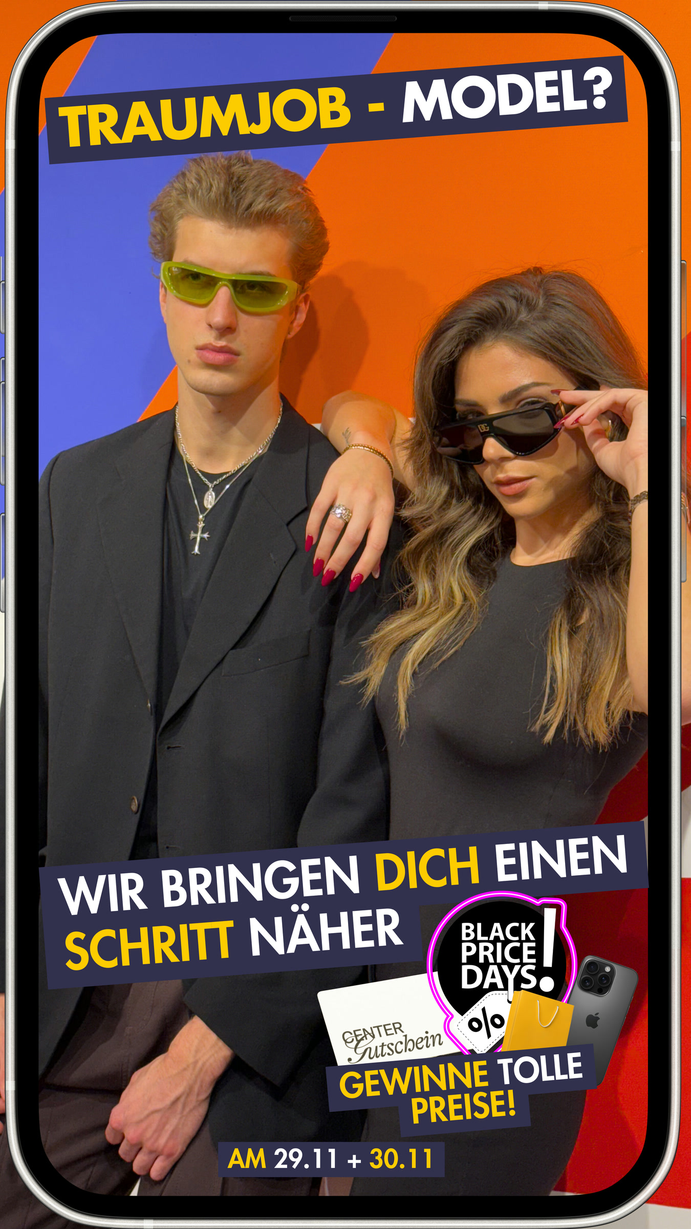Originales Black-Price-Days-Kampagnenmotiv zum Model-Catwalk